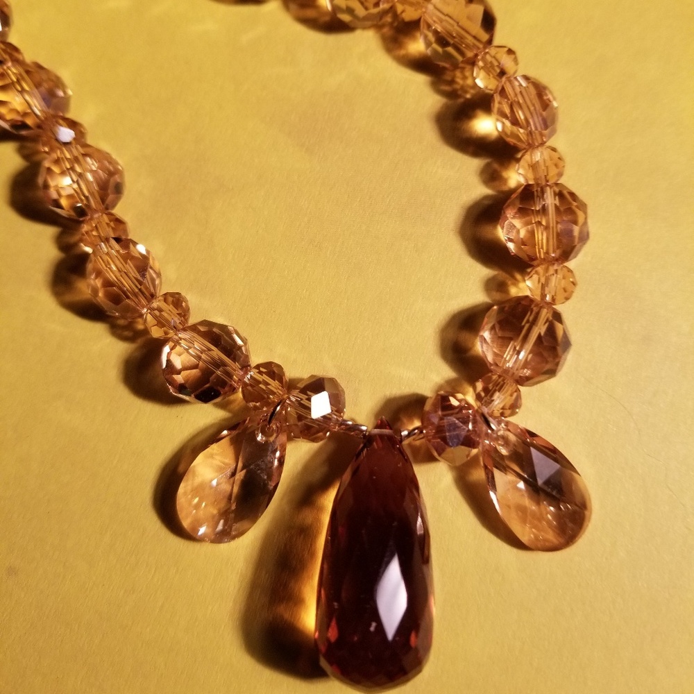 #0228 Brazilian Citrine and Crystal Necklace - Picture 7 of 7